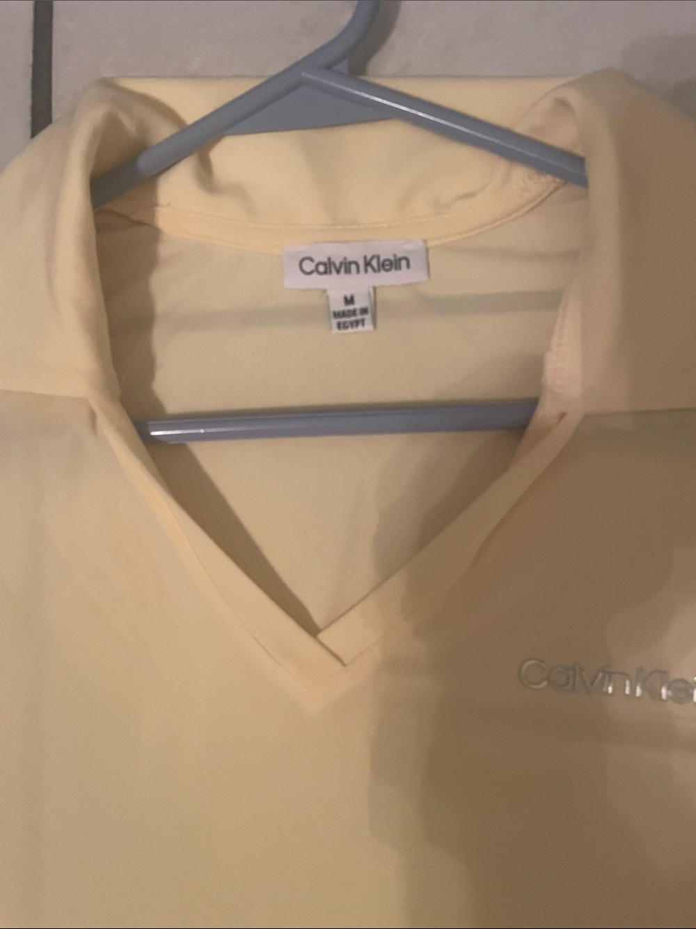 Calvin KleinLight Yellow V-Neck Polo